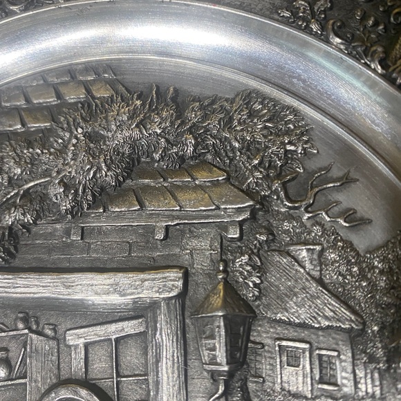 BRADFORD EXCHANGE PEWTER CRAFTS VTG 1994 THE SKILL OF THE WHEELWRIGHT 3-D PLATE - Picture 8 of 16